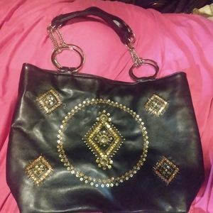 Black leather purse